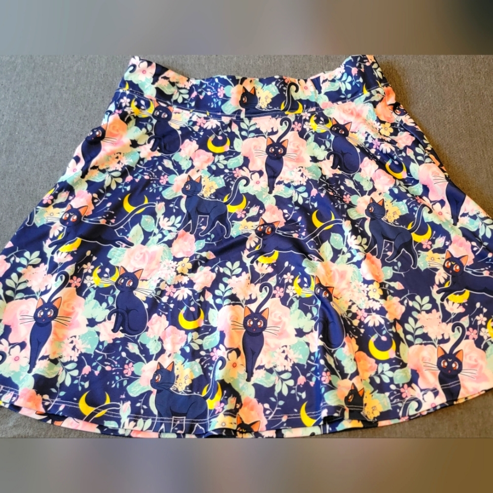 Sailor Moon Flowers and Luna Skirt from Hot Topic